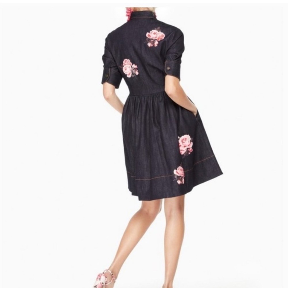 Kate spade broome street rose denim shirtdress size 10 NWOT - Picture 2 of 12